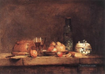 Jean Baptiste Simeon Chardin Painting - Still Life with Jar of Olives Jean Baptiste Simeon Chardin